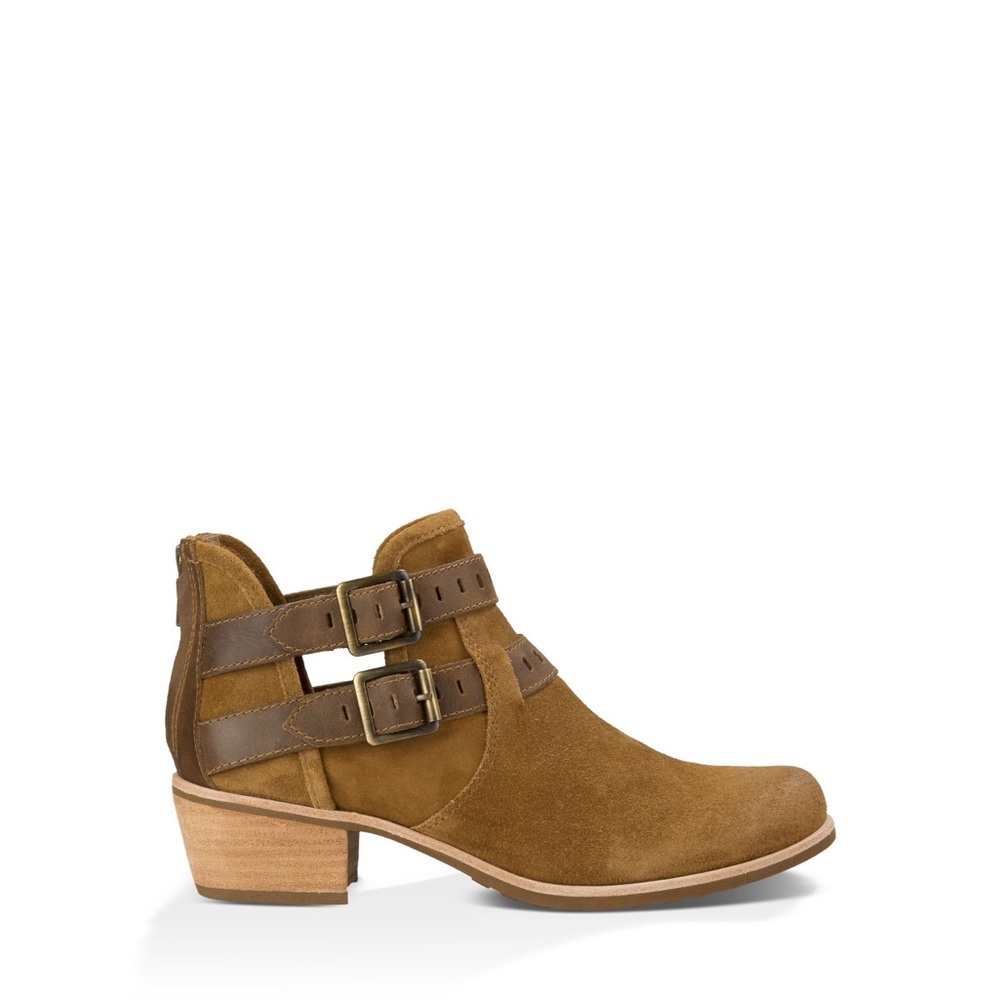 Ugg Patsy Brown Suede Ankle Boots with heels and cutouts size 6.5 fall boots - Picture 15 of 15